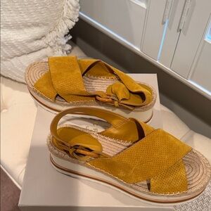 Marc Fisher Mustard Espadrille Sandals
